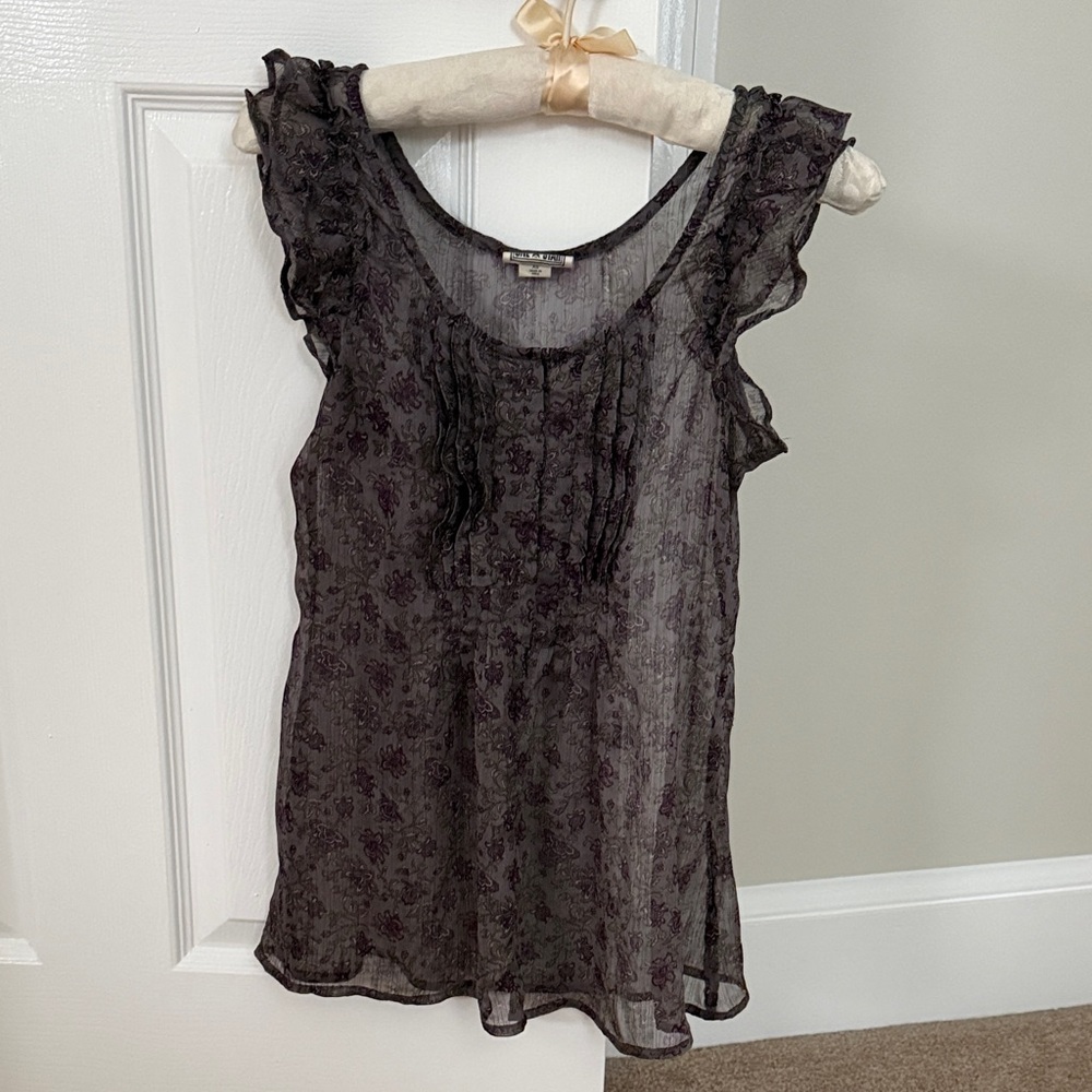 Floral Sheer purple Top
